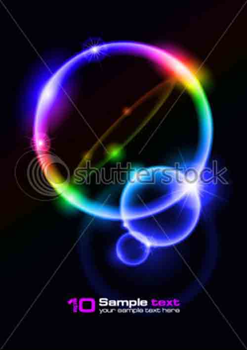 Neon glitter background vector set 01