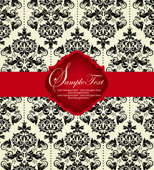 Ornate Vintage Floral vector Backgrounds art 01