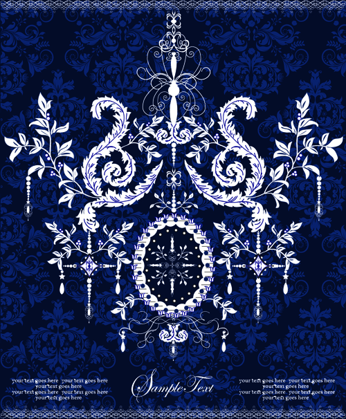 Ornate Vintage Floral vector Backgrounds art 02