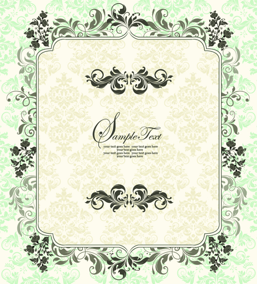 Ornate Vintage Floral vector Backgrounds art 03