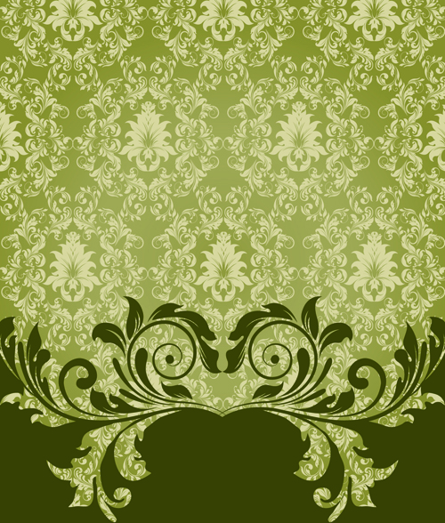 Ornate Vintage Floral vector Backgrounds art 04