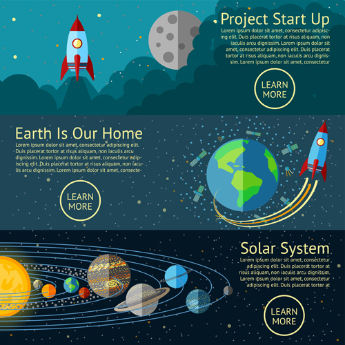 Outer space cartoon background vector 05 Outer space cartoon background vector 05