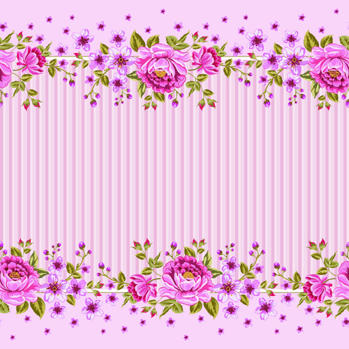 roses pink frame background vector background 
