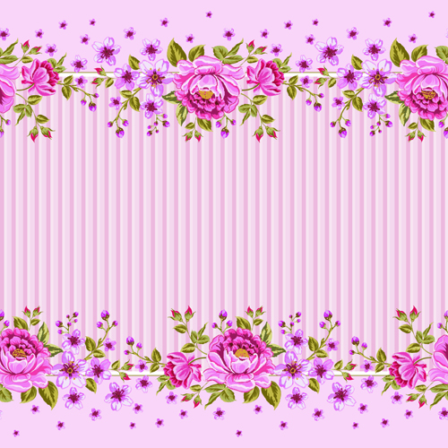 Pink roses frame background vector