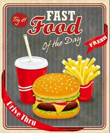 Retro font poster design poster fast food 