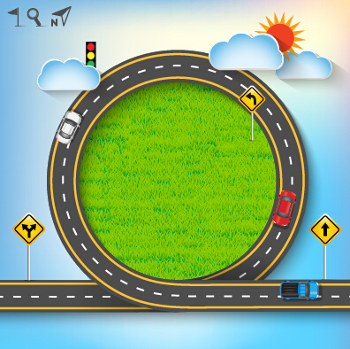 Road Traffic schematic vector template 06