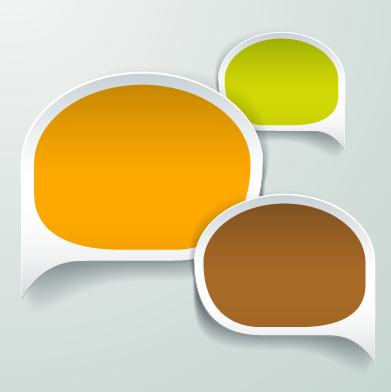 Round paper speech bubble vector