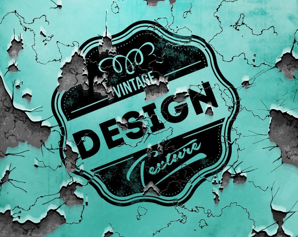 Rupture wall with vintage labels vector 01