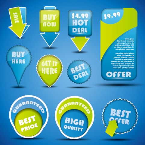 Special offer sale labels stickers vector 02
