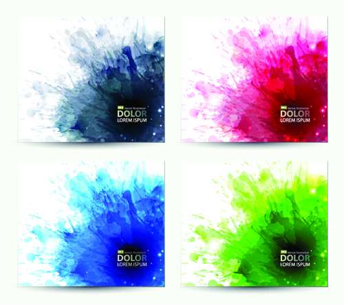 Splash watercolor stains background vector material 03