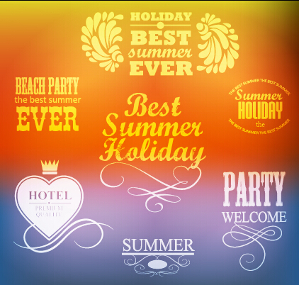 typography summer labels label holiday 