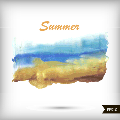 watercolors vector background art 01 Summer watercolors vector background art 01