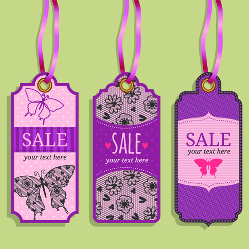 Vintage sale tags creative design set 02