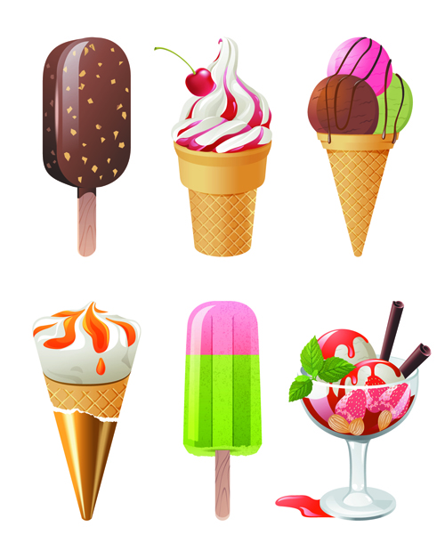 Vector Ice cream icons material set 03