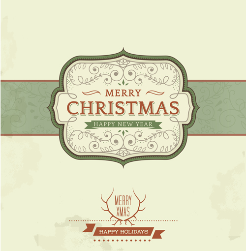 Vintage Christmas background and frame vector