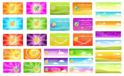 Spring style cards with banner colored vector Spring style cards with banner colored vector