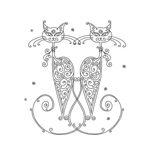 Vector Amusing cats design set 02