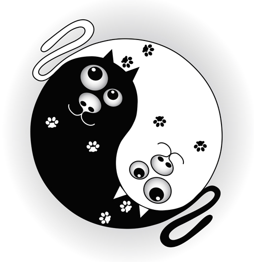 Vector Amusing cats design set 03