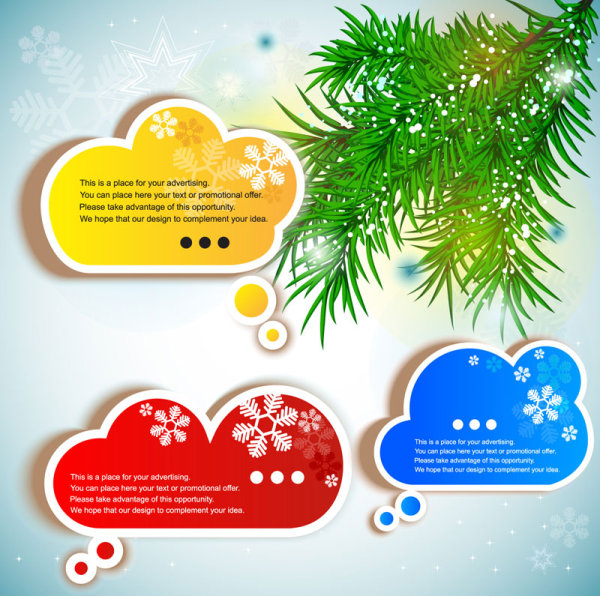 Creative Speech Circle and cloud vector set 02