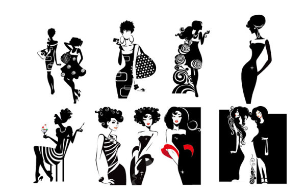 silhouettes silhouette fashion elements element beauty 