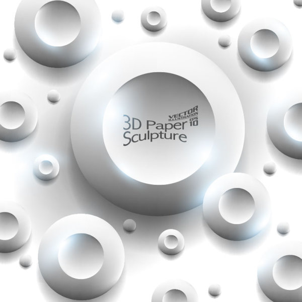 Set of 3D paper sculpture background vector 01