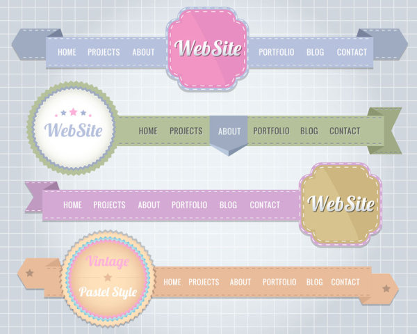 Creative Website Navigation menu design vector 01