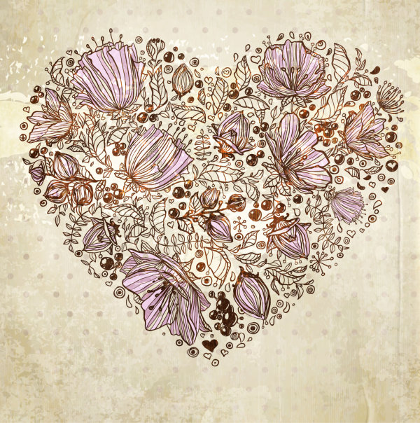 Hand drawn flower vector background art 02