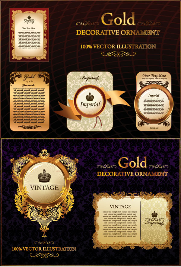 Gold Ornate floral Border vector