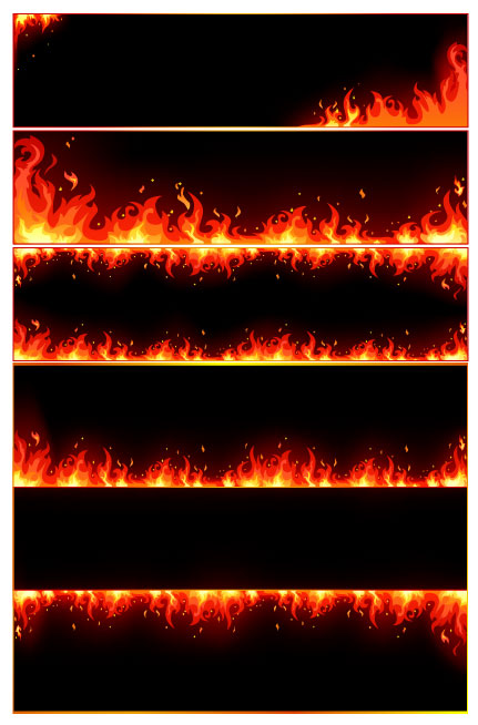 combustion flame border vector