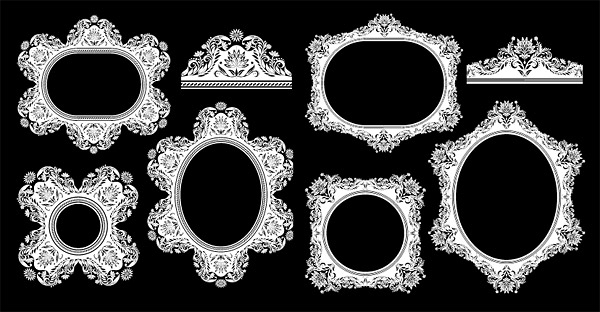Antique floral frame vector