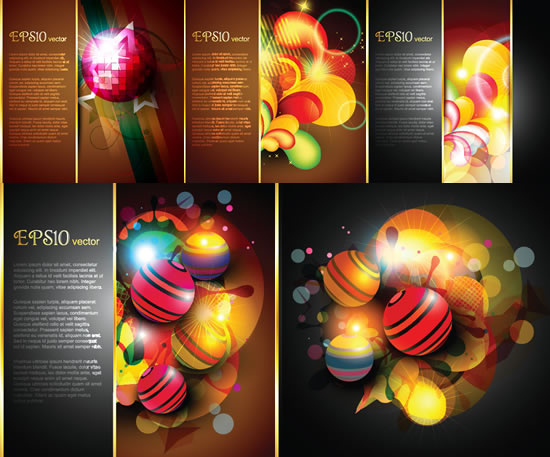 Modern ball background vector set
