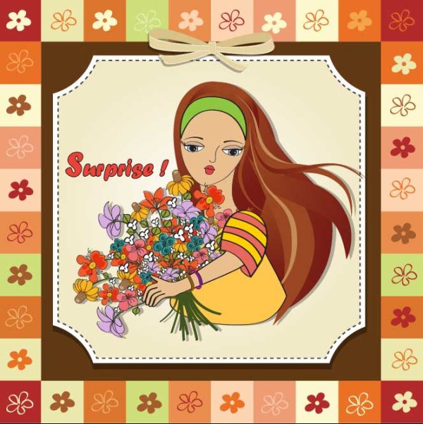 Cartoon Children cards design vector material 04