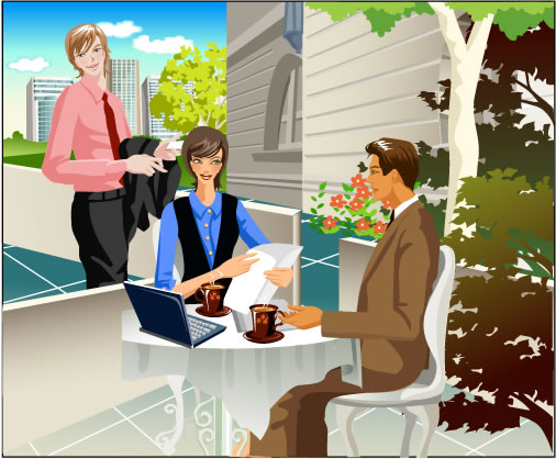 white-collar workers Vector figure office space office people business people AI a woman 