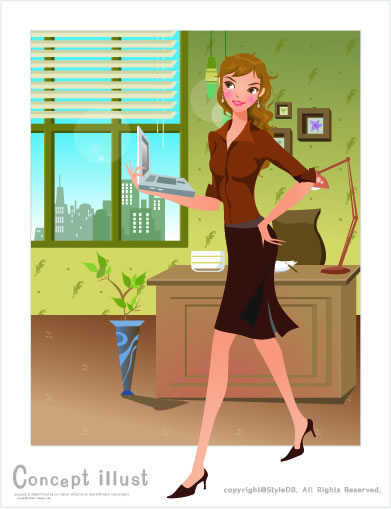 Stylish office people set 54 vector