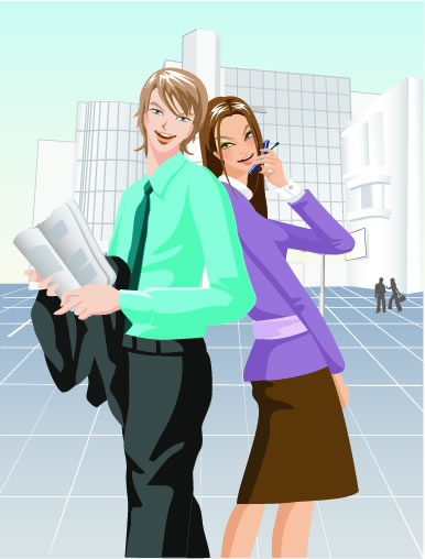Stylish office people set 38 vector