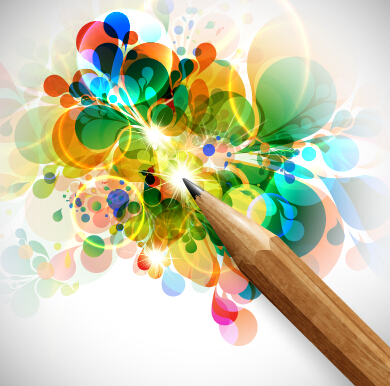 Abstract colored background with pencil vector