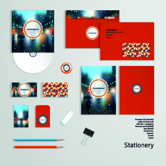 Autumn rain style corporate kit vector