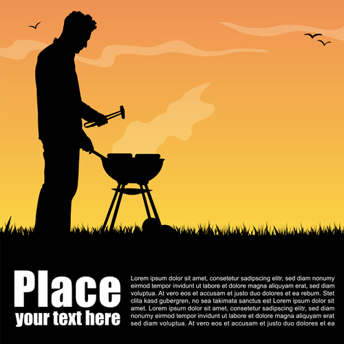 Set of Barbecue design vector 03