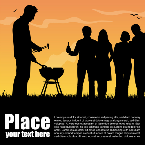 Set of Barbecue design vector 04