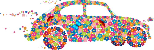 utiful floral car design graphics 01 Beautiful floral car design graphics 01