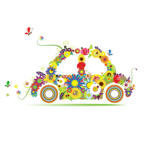 utiful floral car design graphics 03 Beautiful floral car design graphics 03