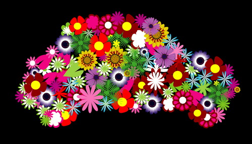 Beautiful floral car design graphics 05
