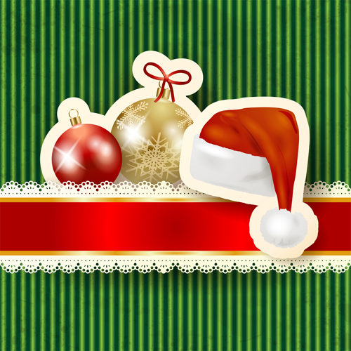 Beautiful lace Christmas elements background vector 01