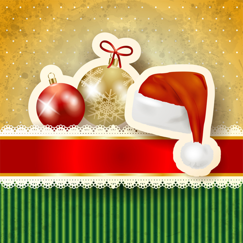Beautiful lace Christmas elements background vector 02
