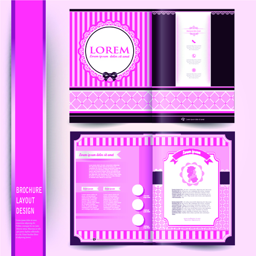 Business brochure cover layout design vector material 01