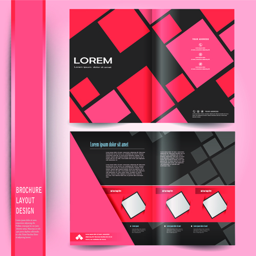 Business brochure cover layout design vector material 03