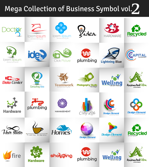 Business logos creative design vector set 02