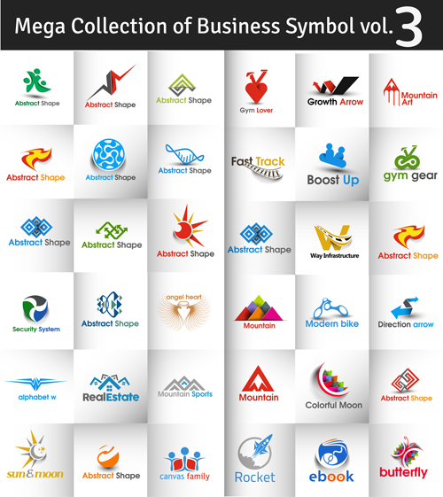 Business logos creative design vector set 03