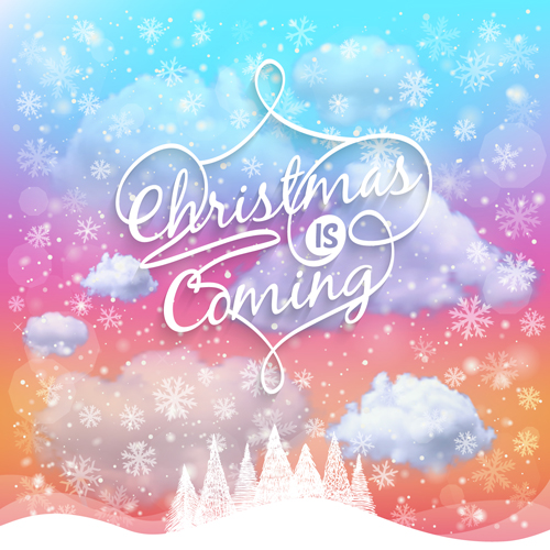 Winter holiday cards vector set 04