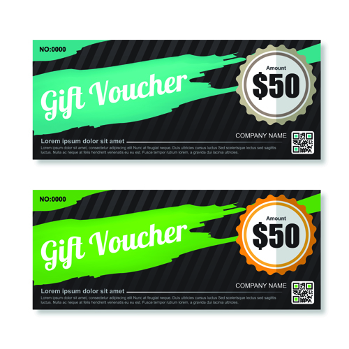Cash gift voucher creative vector material 01